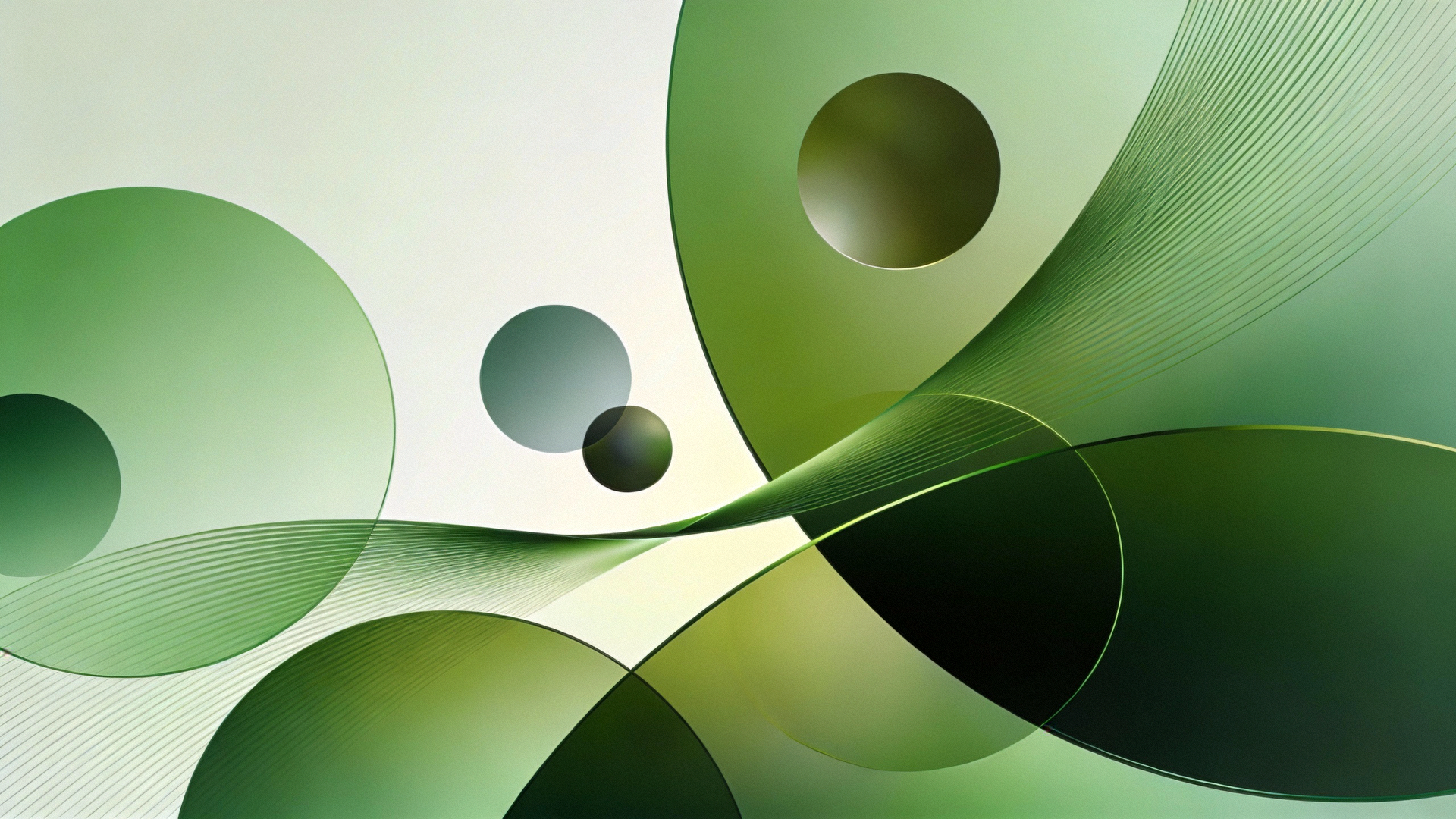 Abstract business background with green tones and flowing lines