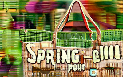 Natural woven raffia tote bag with leather trim and spacious interior for spring essentials