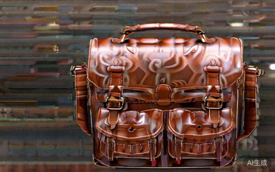 New men's brown leather messenger bag with multiple pockets and adjustable strap