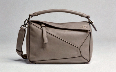 Structured Shoulder Bag in taupe color with top handle and removable crossbody strap