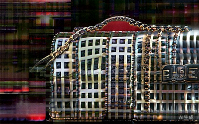 Chanel Classic Flap Bag in a new quilted pattern with mixed metal chain strap on a velvet backdrop